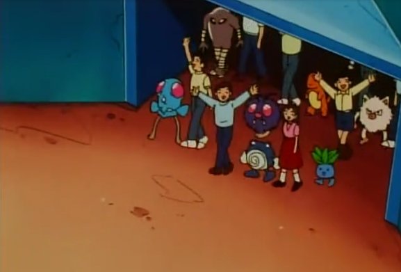 marsroverII's tweet photo. People playing #PokemonScarletViolet:  what a silly new idea, having a tentacool walking around on land!

The final episode of Season 1 of the Pokemon anime: https://t.co/KfIMF4czJr