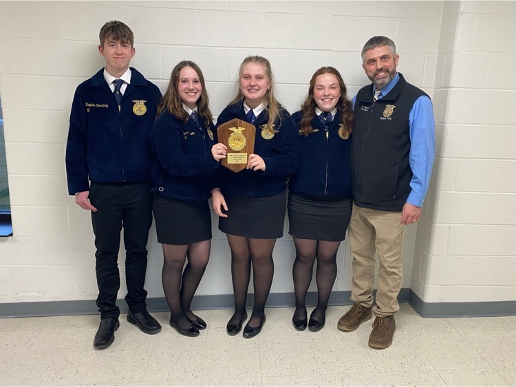 Congratulations to our District Champions, the FFA Knowledge Team! Great job guys!!