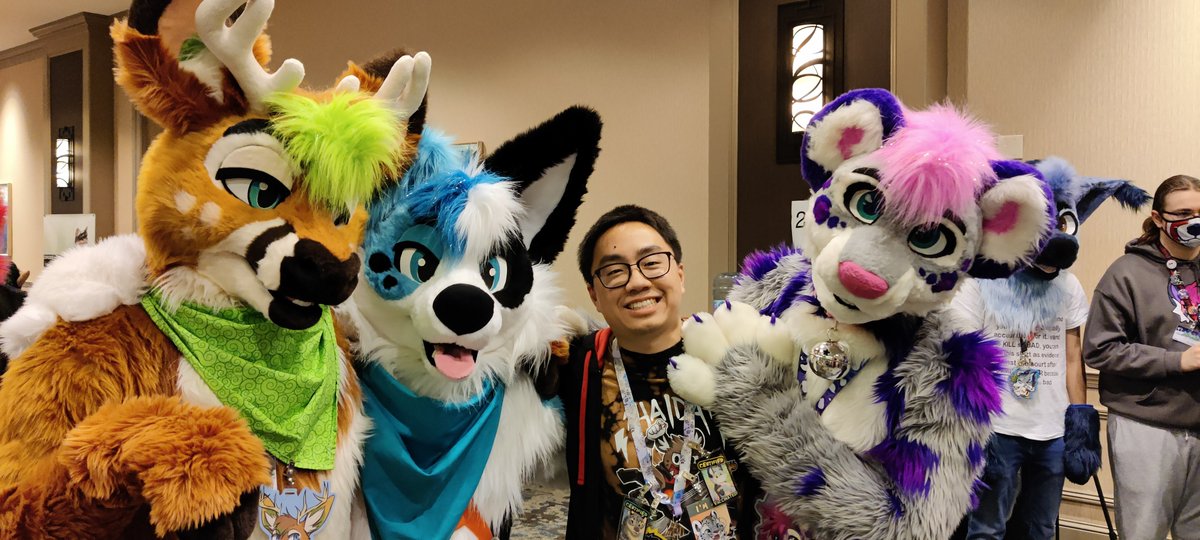 Fateclaw (@fateclaw) on Twitter photo I was seeing triple at #TFF2023 - <a href="/NicheDeer/">Niche Deer</a> (worn by <a href="/TheWolfSerge/">Serge the Wolf 🔜 FC/FWA/AC</a>), Cadet (worn by <a href="/juiceps/">juiceps</a>), and <a href="/AetherSnep/">Æther Snep</a> (worn by <a href="/LatchFox/">Latch Fox</a>)! I was seeing triple at #TFF2023 - <a href="/NicheDeer/">Niche Deer</a> (worn by <a href="/TheWolfSerge/">Serge the Wolf 🔜 FC/FWA/AC</a>), Cadet (worn by <a href="/juiceps/">juiceps</a>), and <a href="/AetherSnep/">Æther Snep</a> (worn by <a href="/LatchFox/">Latch Fox</a>)!