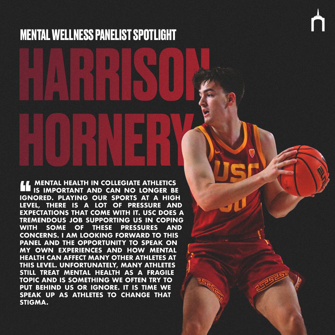 expositionusc's tweet photo. We are so excited to have @USC_Hoops sophomore @HarrisonHornery on our mental wellness panel TOMORROW NIGHT. Be sure to RSVP for free at the link!✌🏼🏀 https://t.co/5QSuQG5TuX https://t.co/Ml6LV0sXuO