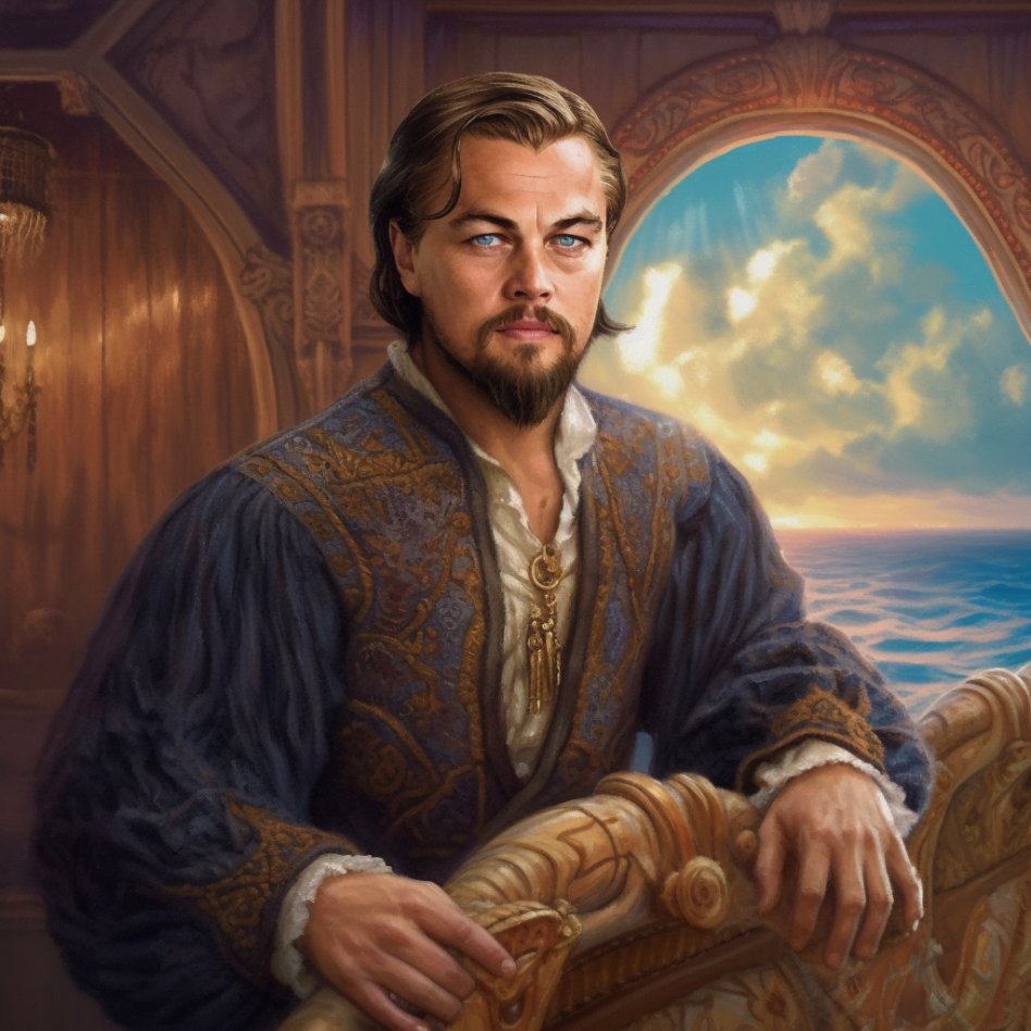 Leo DiCaprio as a nobleman on the high seas