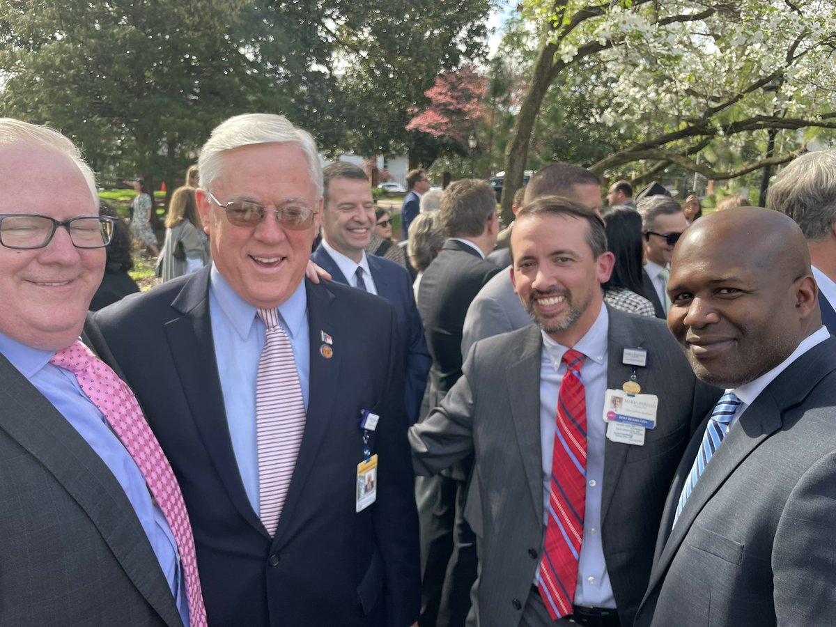Great representation from Henderson and Vance County at Medicaid expansion signing at Governor’s mansion - Rep. Frank Sossamon, Maria Parham CEO Bert Beard, and myself.  A great moment.