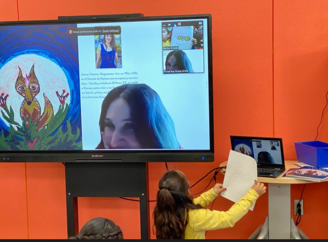 KSchulte_TISD's tweet photo. What a treat for @TornilloISD to welcome author Jonna Magnussen  aka my talented stepdaughter! @SAguirre_TISD @aerives_TISD #TISDSTRONG #gowiththemoon #veconlaluna https://t.co/EXh9hwFCw5