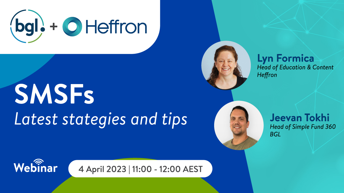 BGLcorp's tweet photo. Join @Jeevan_Tokhi and @lyn_formica next week to explore the latest changes in #SMSF law & gain valuable insights on best practice tips and traps.
They'll share their expertise to get you through to 30 June and beyond!
Register now 👉https://t.co/jl5hkKiyil
#BGLcorp #Heffron https://t.co/Me0HDsvvem