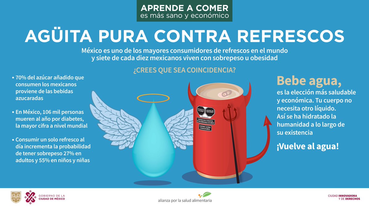 elpoderdelc's tweet photo. 💧🤤¿Porqué tomar refresco, si podrías tomar agua?
 
Tomar agua es la opción más saludable. 
✅Cuida la salud intestinal, la circulación y elimina toxinas del cuerpo. 

Prioriza tu bienestar, dile NO a las bebidas azucaradas🙅 
#SaboreaLoSano https://t.co/szmnrbxXs1