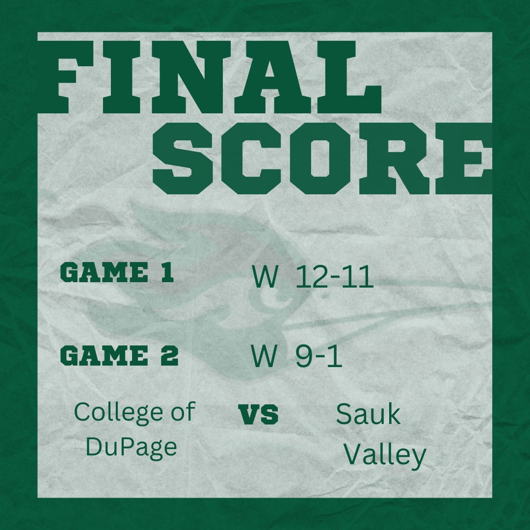 COD softball took two today against Sauk Valley! 

The Chaps will be traveling to Oakton CC this Thursday! Don’t forget to come show your support. Games @ 3pm &amp; 5pm