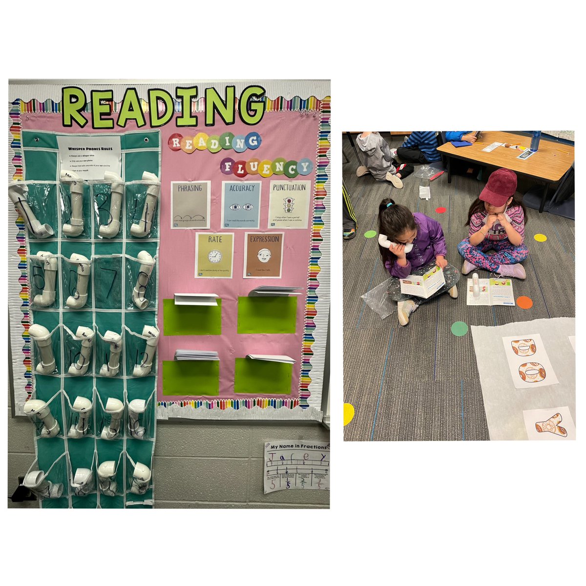 jkolathe's tweet photo. Great day @NorthviewK5. @Stephan42101146 &amp; I saw rdg/math fluency, intervention, &amp; tier I. We found this awesome fluency board from 4th gr w/ whisper phones, rules for usage, components of fluency, &amp; printed fluency passages. Also check out at these 2nd gr kiddos partner reading! https://t.co/8KLaSzEQSL