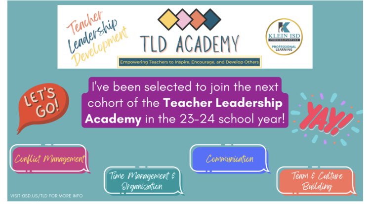 So excited to be chosen to participate in #TDLAcademy! <a href="/KleinProfLearn/">Klein Prof. Learning & Development</a>