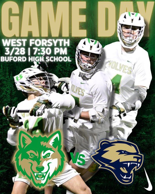 BufordLacrosse's tweet photo. 🚨Clash of the Titans🚨

A battle of the last two Area 4 undefeated…biggest 🥍 game in the state and not one you want to miss!!

🆚 @WestBoysLAX 
🗓 3/28/23
⏰ 7:30pm Varsity
⏰ 5:30pm JV
🥍 Area 4
📍 @BufordHS https://t.co/c3oE8z5OUA