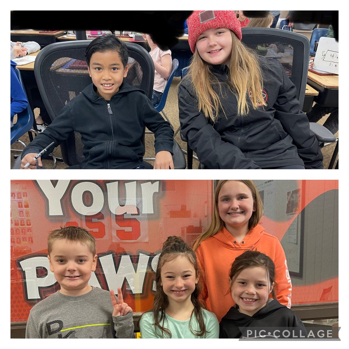 SweeneyElem's tweet photo. Sweeney students had a PAWsome Monday! 2 earned administrators’ chairs for the day & 4 were all smiles because their parents received Good News Phone Calls! #SweeneyElem #ShakopeeSchools #SaberPride https://t.co/5aWzrytaQx