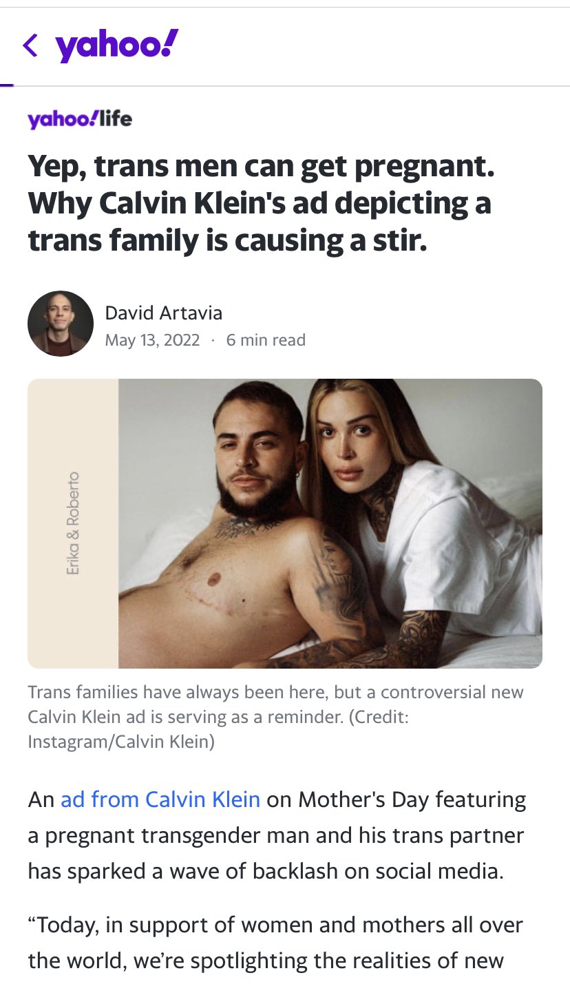 Twitter Reacts To Calvin Klein's Pregnant Trans Man Ad Campaign