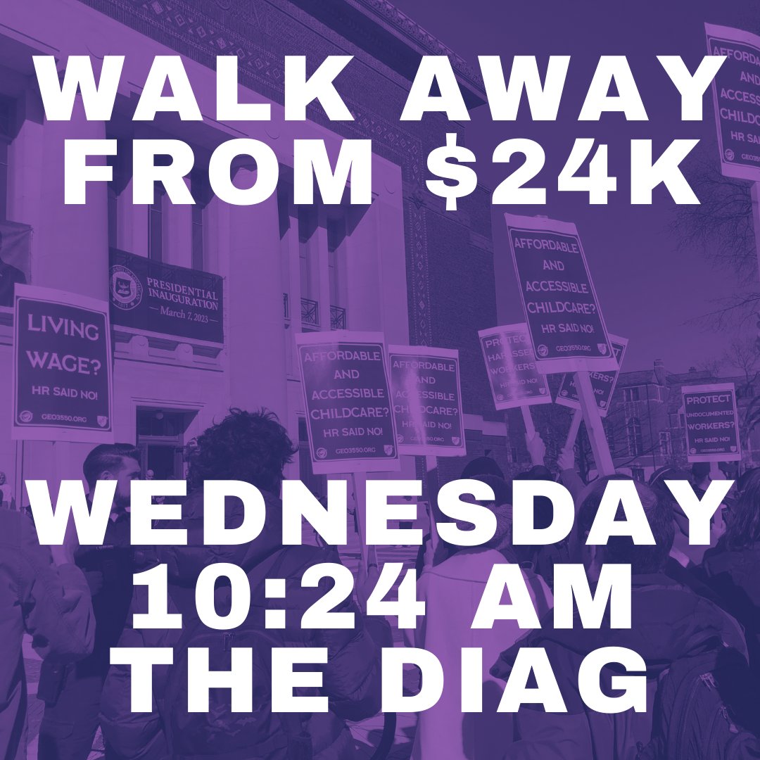 We stand in solidarity with our GEO siblings as they fight for a fair contract. Join them today on the Diag in Ann Arbor as they strike for a living wage. 