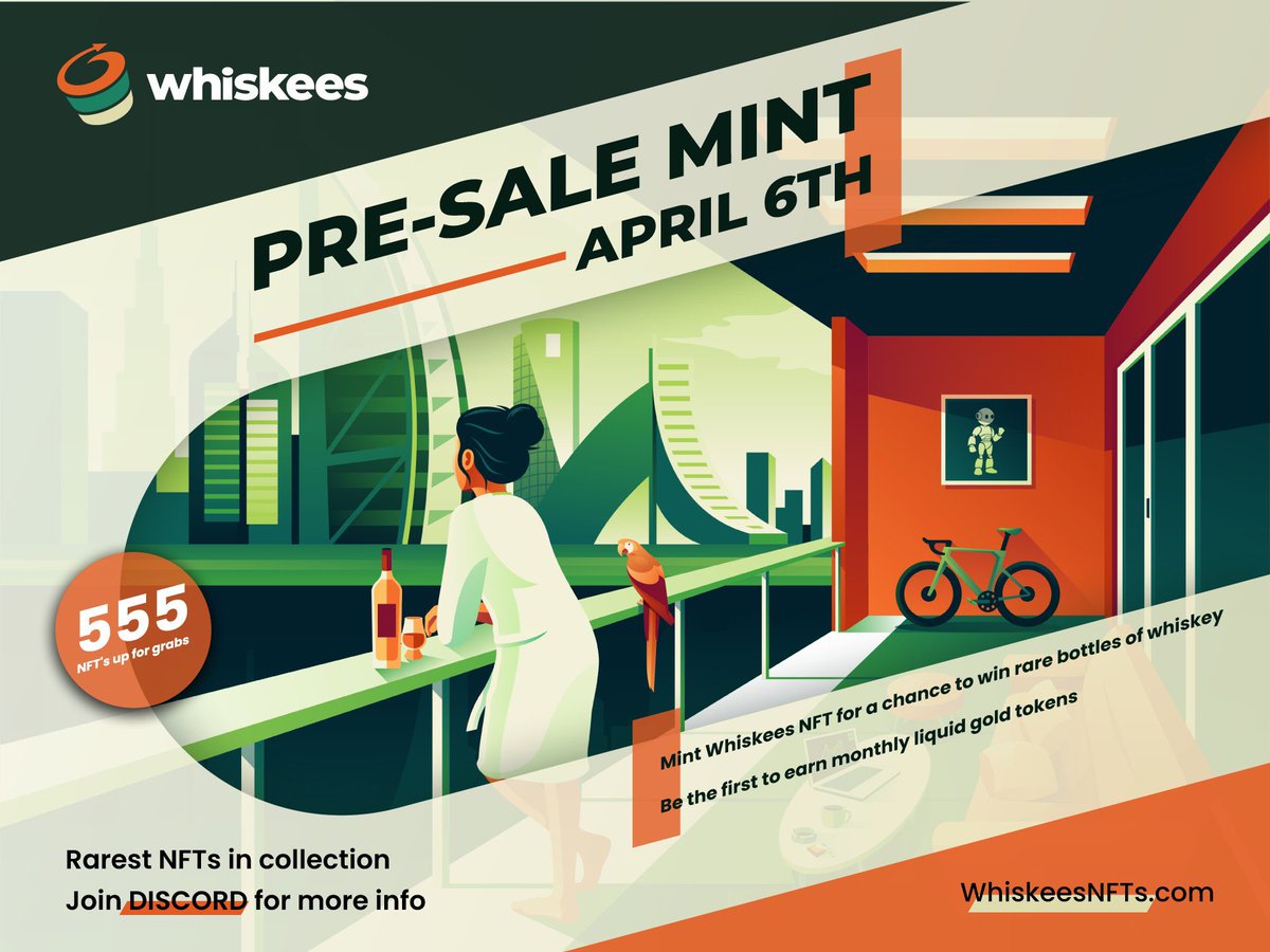 WhiskeesNFTs's tweet photo. #CardanoNFTCommunity &amp; #CardanoNFTProjects we are getting excited for our April 6th Pre-Sale mint and looking to giveaway a few Whitelist spots

Which projects / communities like whiskey 🥃?

Tag 🏷️ them in your replies below 👇 

#WhiskeyCasks #AsCNFTs #LetsGetSomeCasks #NFTs https://t.co/RPDQ0ZNNW6