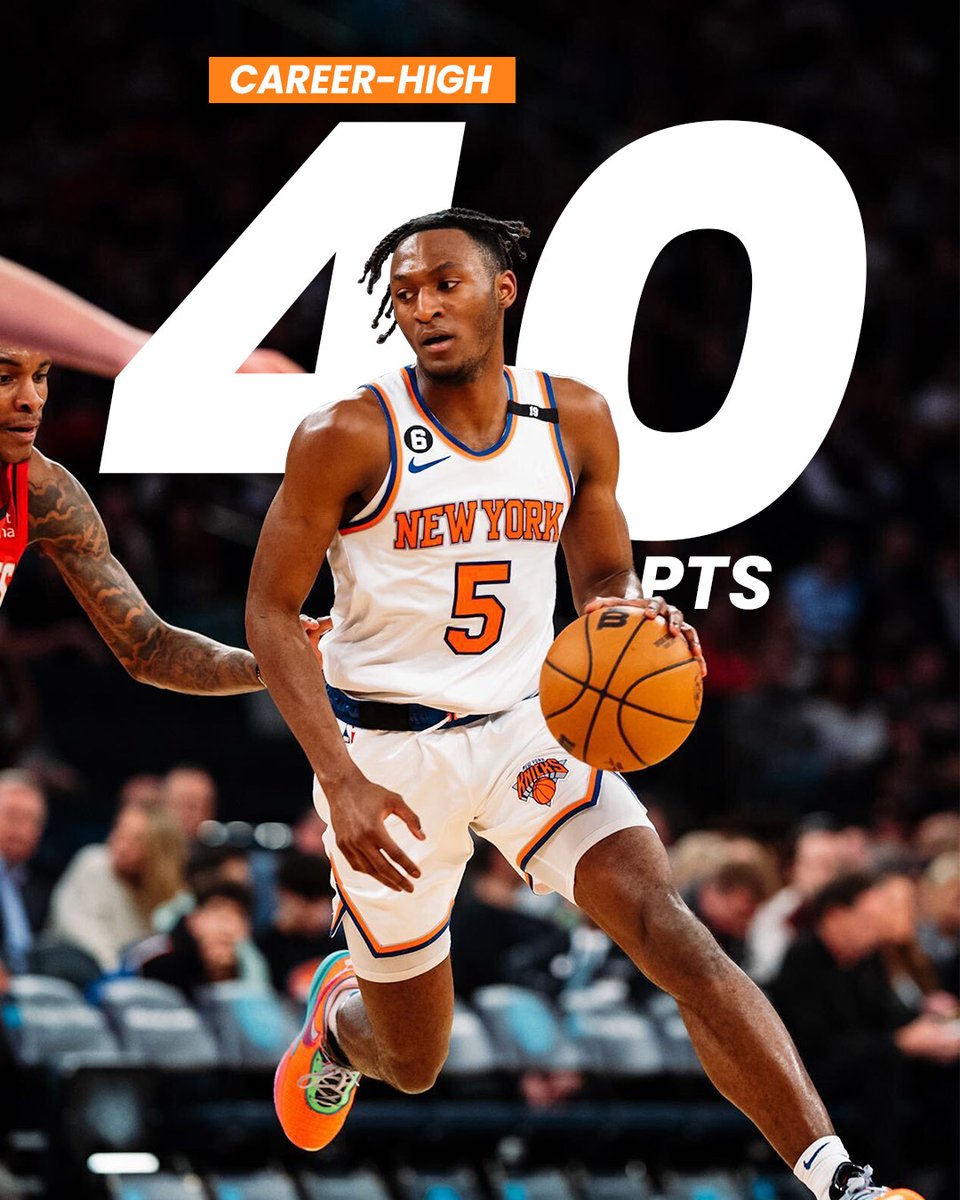 nyknicks's tweet photo. NEW Career-High for Himmanuel  🔥🔥 https://t.co/noHGKXdAoz