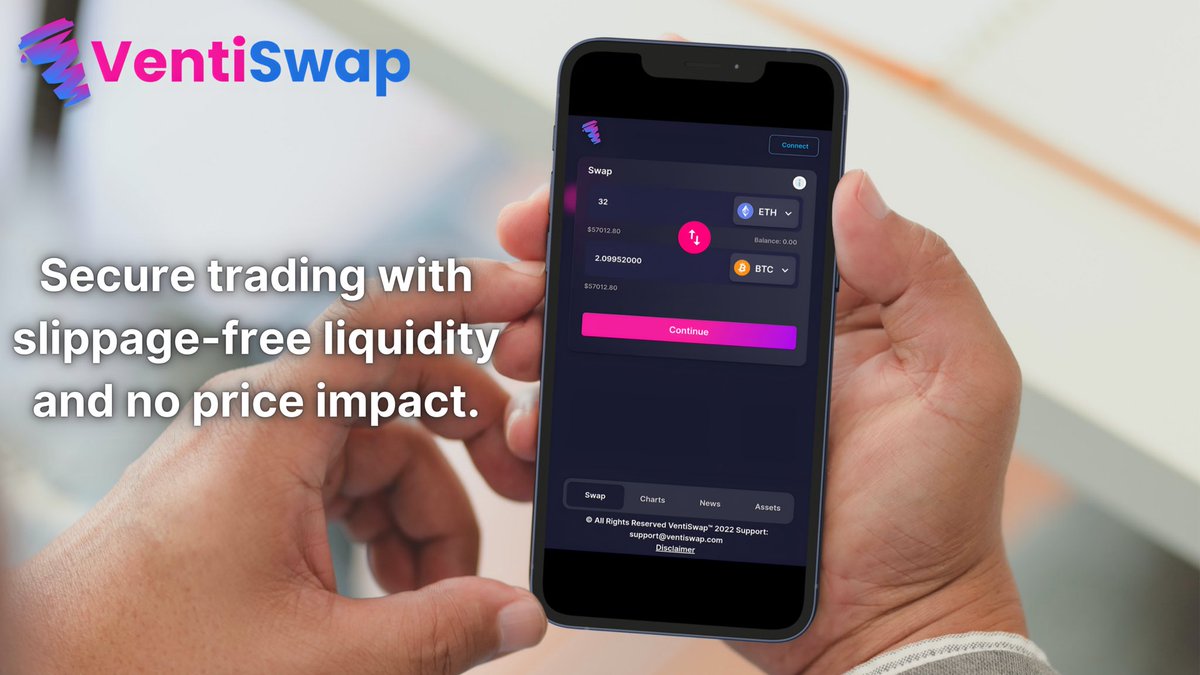 VentiSwap_'s tweet photo. Are you tired of trading your cryptocurrency assets on public exchanges, where your personal information and trading activity can be exposed to scammers and potential hackers ? Look no further than VentiSwap HyEX, the premier platform for private cryptocurrency trading.

VentiSwap HyEX offers a secure and confidential trading experience, where you can trade over 50 native cryptocurrencies without the fear of your privacy being compromised. Our platform utilizes state-of-the-art security protocols and encryption measures to ensure that your trading activity is completely private from malicious entities.

In addition to our top-notch security features, VentiSwap HyEX also boasts a user-friendly interface that makes trading cryptocurrencies a breeze. Our platform is equipped with the resources that will help you stay on top of market trends and make informed trading decisions.

And the best part? VentiSwap HyEX charges minimal fees for trading, which means you can keep more of your hard-earned profits.

So if you're looking for a safe, private, and hassle-free way to trade cryptocurrencies, look no further than VentiSwap HyEX.

https://t.co/SHV1UhMjTk

#VentiSwap #DEX #Crypto #cryptocurrency #DeFi #Binance #privacy #1000x