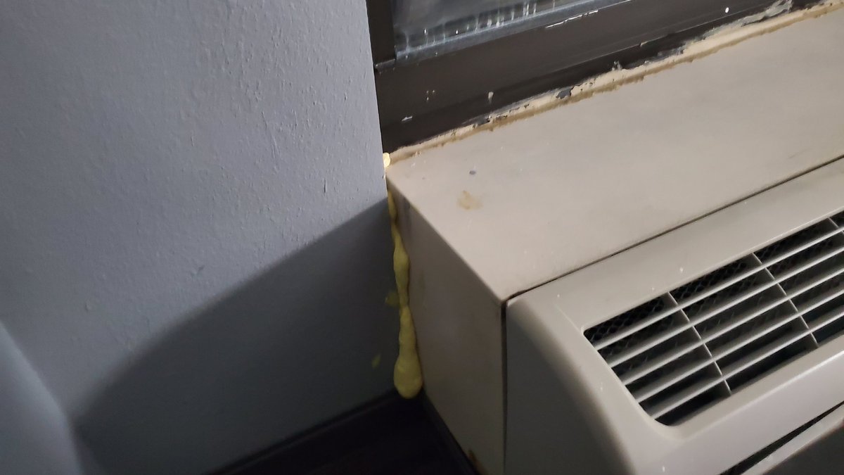 jfgilesv's tweet photo. Nothing worse than  dropping a ton of Hilton points for a HORRIBLE moldy room @HiltonHotels, you should be ashamed of this location representing your brand. @HiltonHonors, I will be moving my monthly travel business completely over to @Marriott &amp; @MarriottBonvoy. https://t.co/gWpKyUve4X