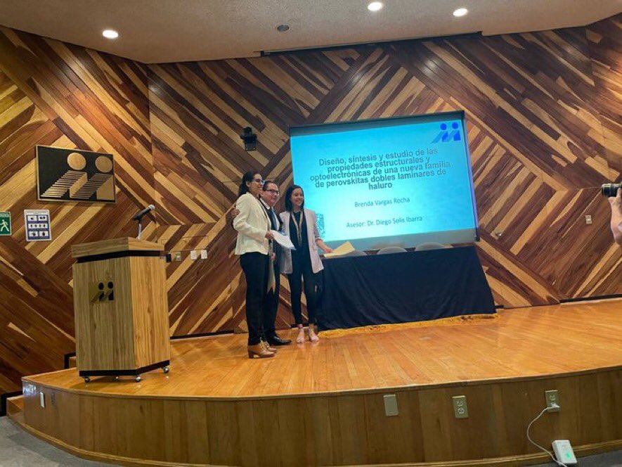 PerovskitesMX's tweet photo. We’re immensely proud of @var_bren. Today, her PhD Thesis was awarded as the Best Thesis of 2022 by the Materials Research Institute (@iimunam), the place where she conducted her PhD studies.
This is the product of her hard work, enthusiasm and creativity.
Congrats, Brenda! https://t.co/j6RKsQ7g18