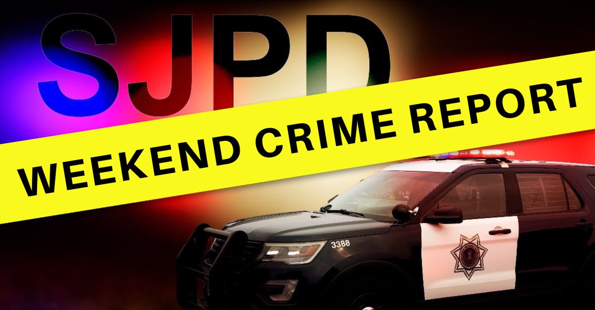 Over the weekend, SJPD responded to 1 burglary, 1 robbery, 1 armed robbery, 1 strong armed robbery, 2 carjackings, and 1 felony hit and run.