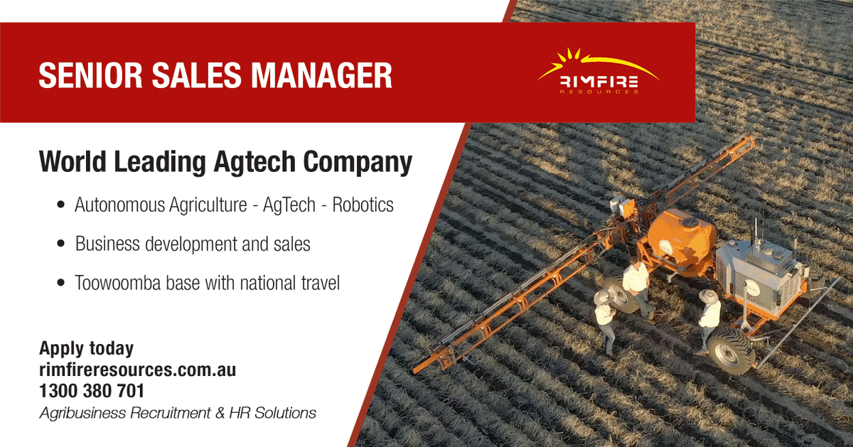 rimfireresource's tweet photo. Business Development in Autonomous Farming - using technology and support farmers in improving their farming systems and productivity.
Apply today: https://t.co/aqNljXpn3L
#agtech #sales #robotics #busdev #agriculture #agribusiness #agjobs #jobs #rimfireresources https://t.co/ZeItXodfhR
