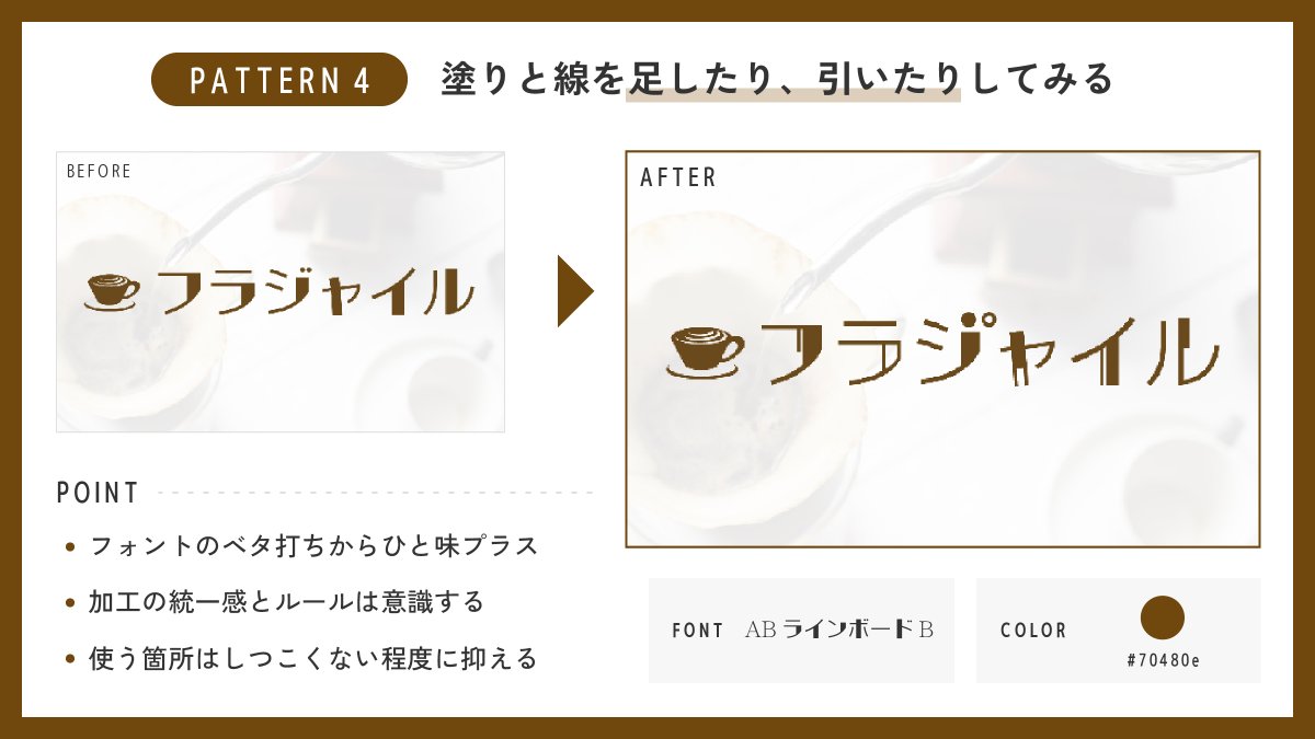 AndHA_design's tweet image. デザインを高める文字加工4選✨

💭いつもフォントのベタ打ちで終わってしまう
💭全体の雰囲気を壊さず文字加工をしたい

今回はそんな方へ向けた文字加工パターンを紹介！
WEBだけでなく様々なデザインにお試しください🧑‍💻
#webデザイン勉強中 #webデザイン初心者 #web制作