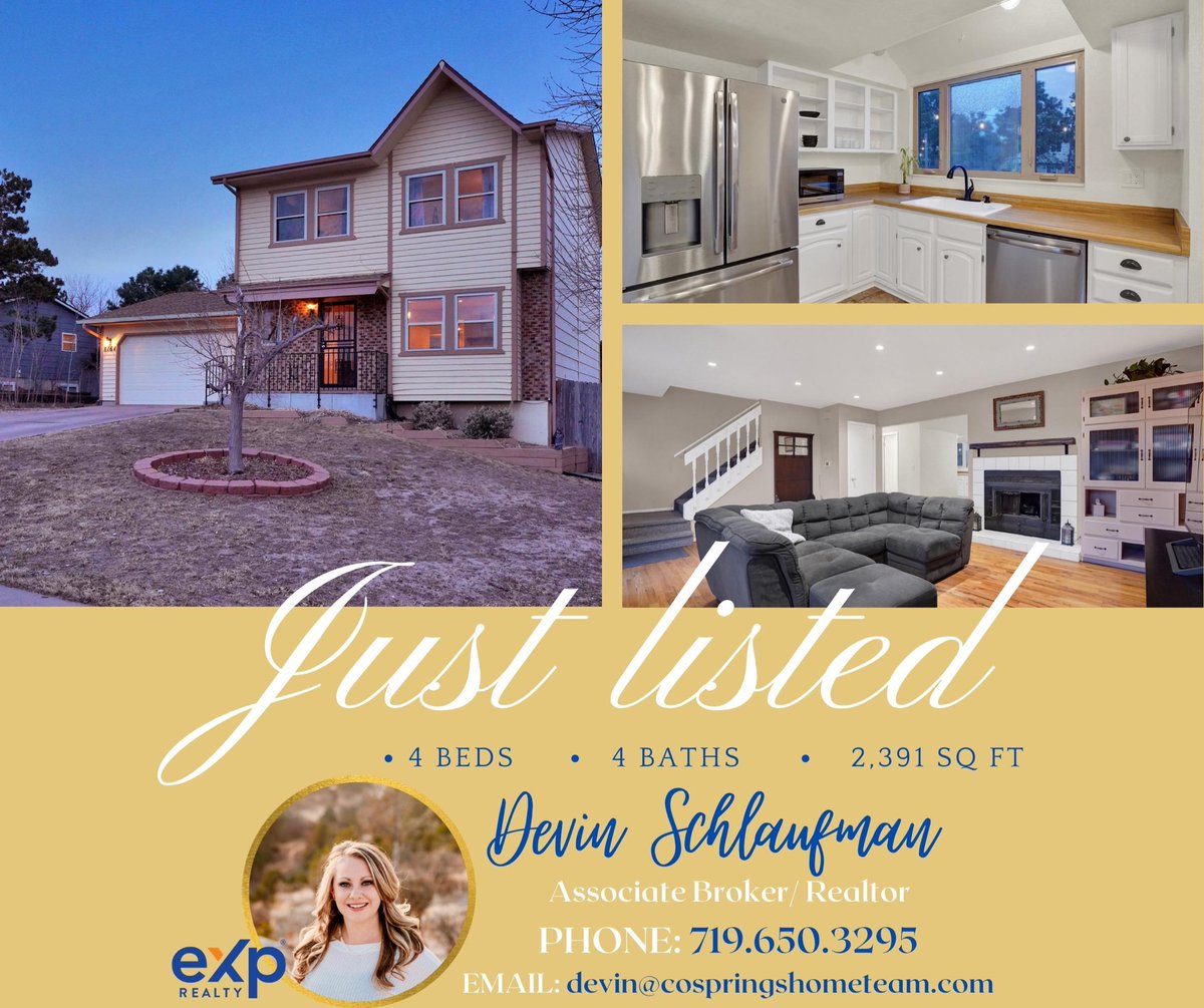 DevinSchlaufman's tweet photo. #JUSTLISTED!!! Now on the market, an adorable 4 🛏  4 🛁 2 🚗 home on a large lot!
#realestatewithdevin #cosrealtor #briargate #icanhelpyoutoo #callme 719.650.3295
https://t.co/MBakXmsoyp https://t.co/XBUQ4QMNKF