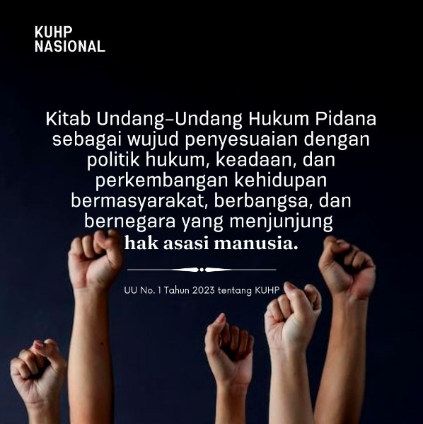 nttupdate12's tweet photo. Hukum pidana akan terus menjunjung tinggi Hak Asasi Manusia lewat KUHP nasional ini. 
#NTTDukungPengesahanKUHP
#KUHPUntukKemajuanIndonesia
#ReformasiHukumKUHP https://t.co/jKdLEn83lW