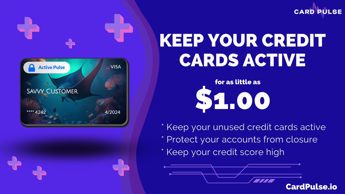 CardPulseMKT's tweet image. Keeping multiple credit cards active can be a hassle, but with Card Pulse, it&apos;s easy and stress-free. CardPulse.io #CardPulse