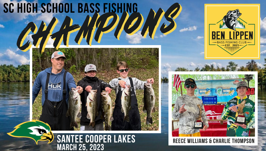 BenLippenSports's tweet photo. Congrats to Charlie Thompson &amp; Reece Williams for winning the SC HS Bass Fishing Championship at Santee Cooper Lakes finishing 1st out of 141 teams. Charlie and Reece will represent BL &amp; the state of South Carolina at the High School National Championship Tournament this summer! https://t.co/CsciJJuv9u