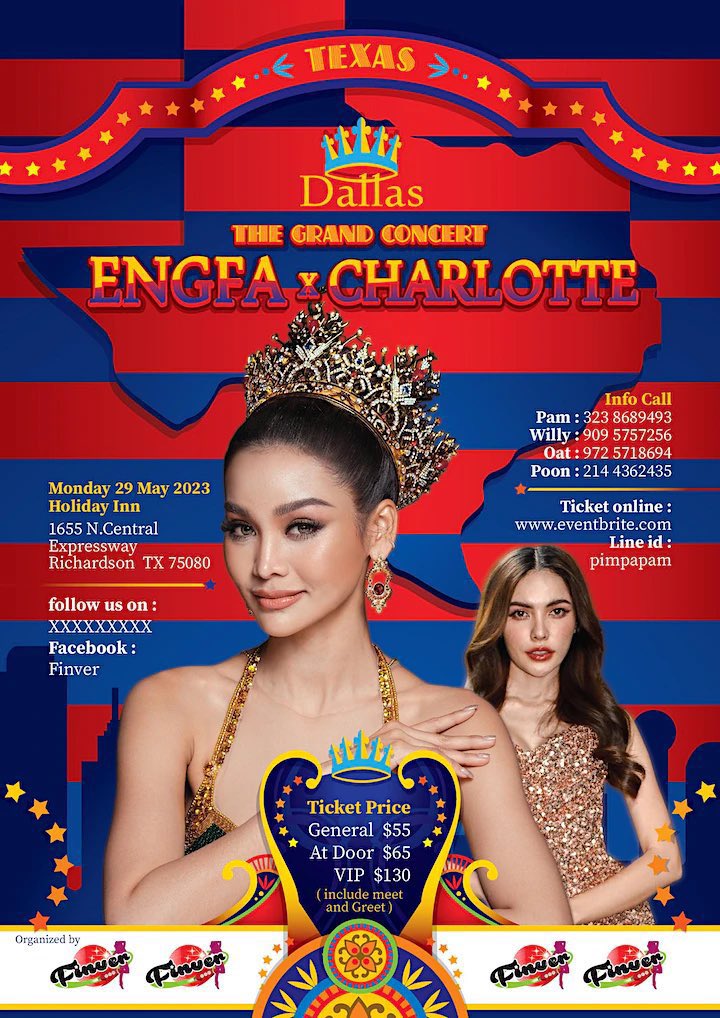 JisooandEngfa's tweet photo. OK, here is the complete schedule for ENGFA & CHARLOTTE USA TOUR!

- May 20th- Seattle, WA 
- May 23rd- Los Angeles, CA
- May 25th - Sacramento, CA
- May 29th - Dallas, TX

I reckon the capacities of the concerts are gonna be 200-300 seats, so if you guys wanna attend one of them or more, Ple reserve the seat ASAP. 
#อิงฟ้ามหาชน #ชาล็อตออสติน #อิงล็อต #englot