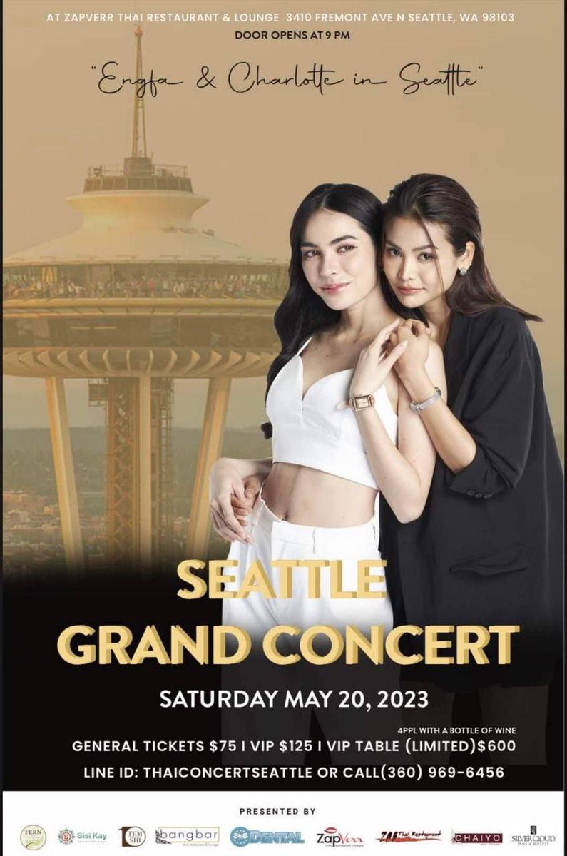 JisooandEngfa's tweet photo. OK, here is the complete schedule for ENGFA & CHARLOTTE USA TOUR!

- May 20th- Seattle, WA 
- May 23rd- Los Angeles, CA
- May 25th - Sacramento, CA
- May 29th - Dallas, TX

I reckon the capacities of the concerts are gonna be 200-300 seats, so if you guys wanna attend one of them or more, Ple reserve the seat ASAP. 
#อิงฟ้ามหาชน #ชาล็อตออสติน #อิงล็อต #englot