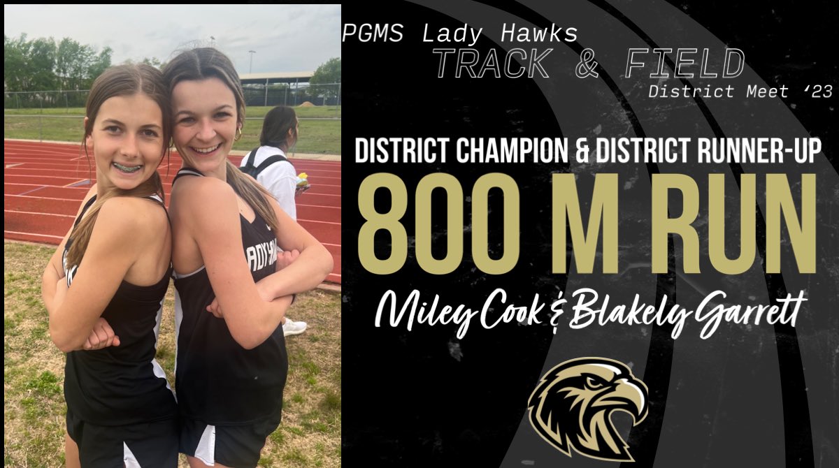 pgmsladyhawks's tweet photo. 200 M Dash
🥇Finley Johnson 27.68
🥈Sidney Story
4th Jaeda Archer

400 M Dash
🥇 Finley Johnson 1:07.27
🥉 Kynleigh Walker

800 M Run
🥇Miley Cook 2:52:94
🥈 Blakely Garrett https://t.co/vQo2LFrYmB