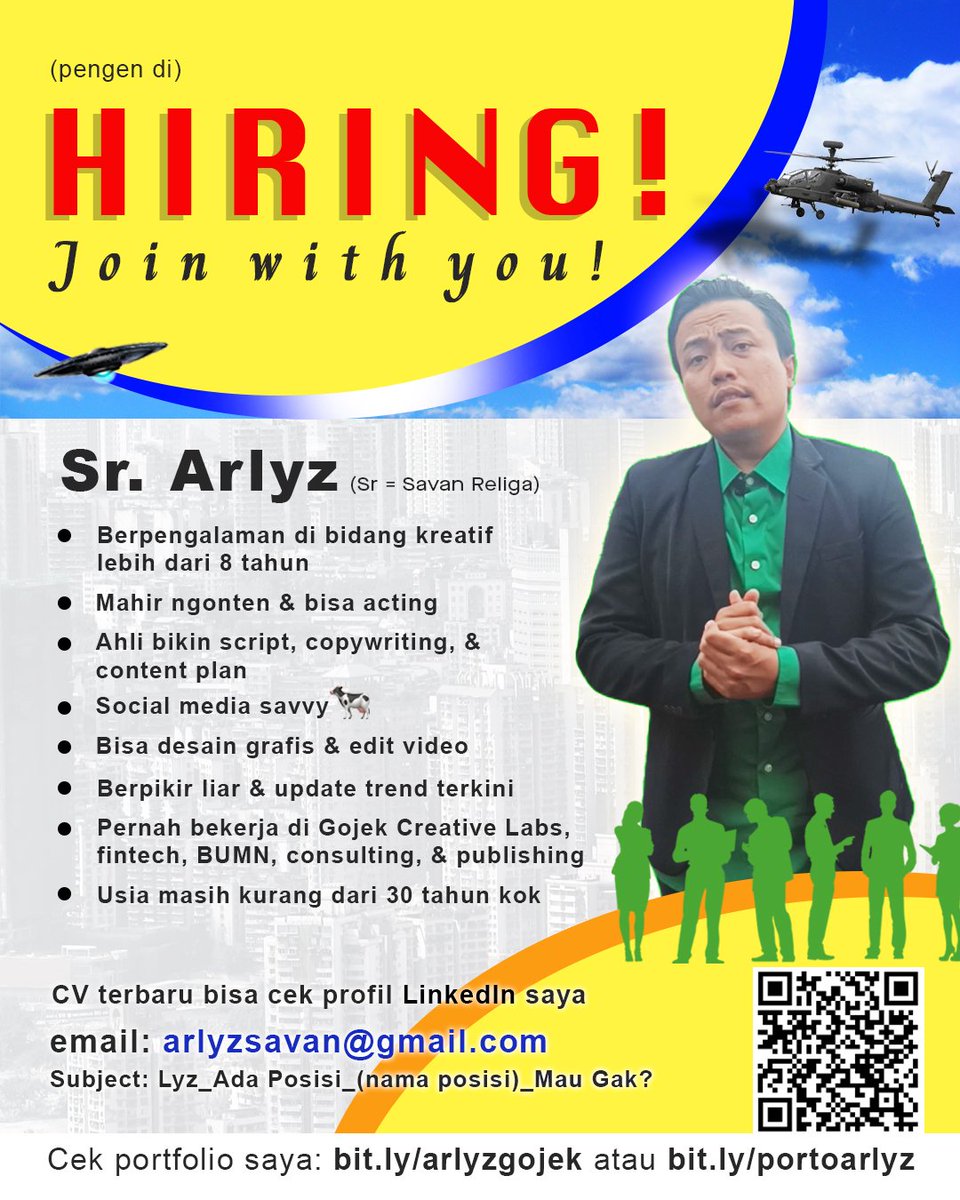 Selamat Pagi!
Dicari perusahaan ternama nan bergengsi, yang sedang / berencana meng-hire seorang profesional di bidang kreatif dengan kualifikasi skill sebagai berikut.
Jalani hari dengan indah, sukses selalu!
#OpenToWork #AffectedByMassLayoff #OpenOpportunity #TechWinter 😬