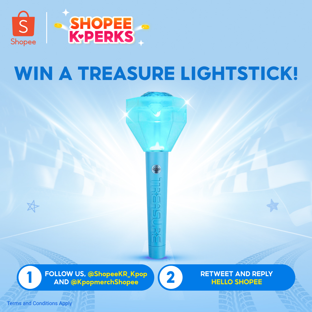 ShopeePH's tweet photo. 💙 TREASURE LIGHTSTICK GIVEAWAY 💙

It’s your turn to say HELLO and CLAP with your very own Lightstick 👋

To join:

Follow us, @‌ShopeeKR_Kpop &amp; @‌KpopmerchShopee

Retweet &amp; Reply HELLO SHOPEE

#ShopeePH #ShopeeKPerks

T&amp;Cs apply: https://t.co/6kCWMB4ccg https://t.co/JZu9nxopxb