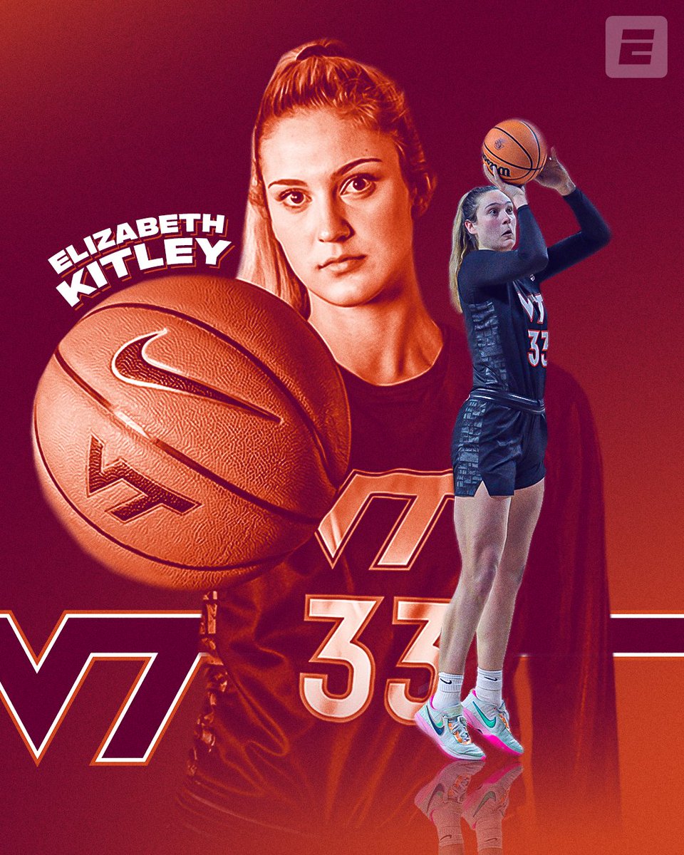 SportsCenter's tweet image. Virginia Tech punches its ticket to the Final Four❗️

Liz Kitley puts up her 56th career double-double in @HokiesWBB's 84-74 win over Ohio State!