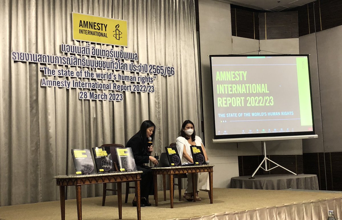 SwedeninTH's tweet photo. State of the World’s Human Rights - at the launch of the latest @amnesty report. “2023 must be a turning point for upholding human rights: anything less from the world’s leaders is a betrayal” - Agnés Callamard, Amnesty International 🌎 @AmnestyThailand https://t.co/jnPJMzKjlI