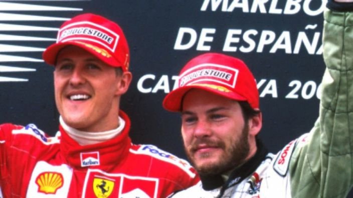 CrystalRacing's tweet photo. Throughout 1997, neither Jacques Villeneuve nor Michael Schumacher stood on the podium together

They did stand together on the podium at 2001 Spain, when MS won and JV took 3rd when Hakkinen broke down on the final lap #F1 https://t.co/pNoDufY62V