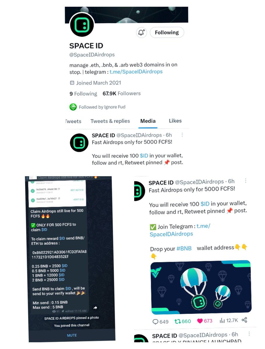 Steve73361063's tweet photo. @SpaceIDAirdrops Done👇👇
0xbbFF9e7dC3103F9478Fc6448f699FEbC63534F66 https://t.co/8x7MWuH5rB