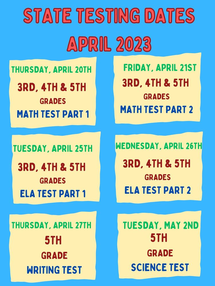 ESuperhawks's tweet photo. STATE TESTING DATES FOR ELEMENTARY https://t.co/BgaOKWWIaY https://t.co/qdc1SHicRw