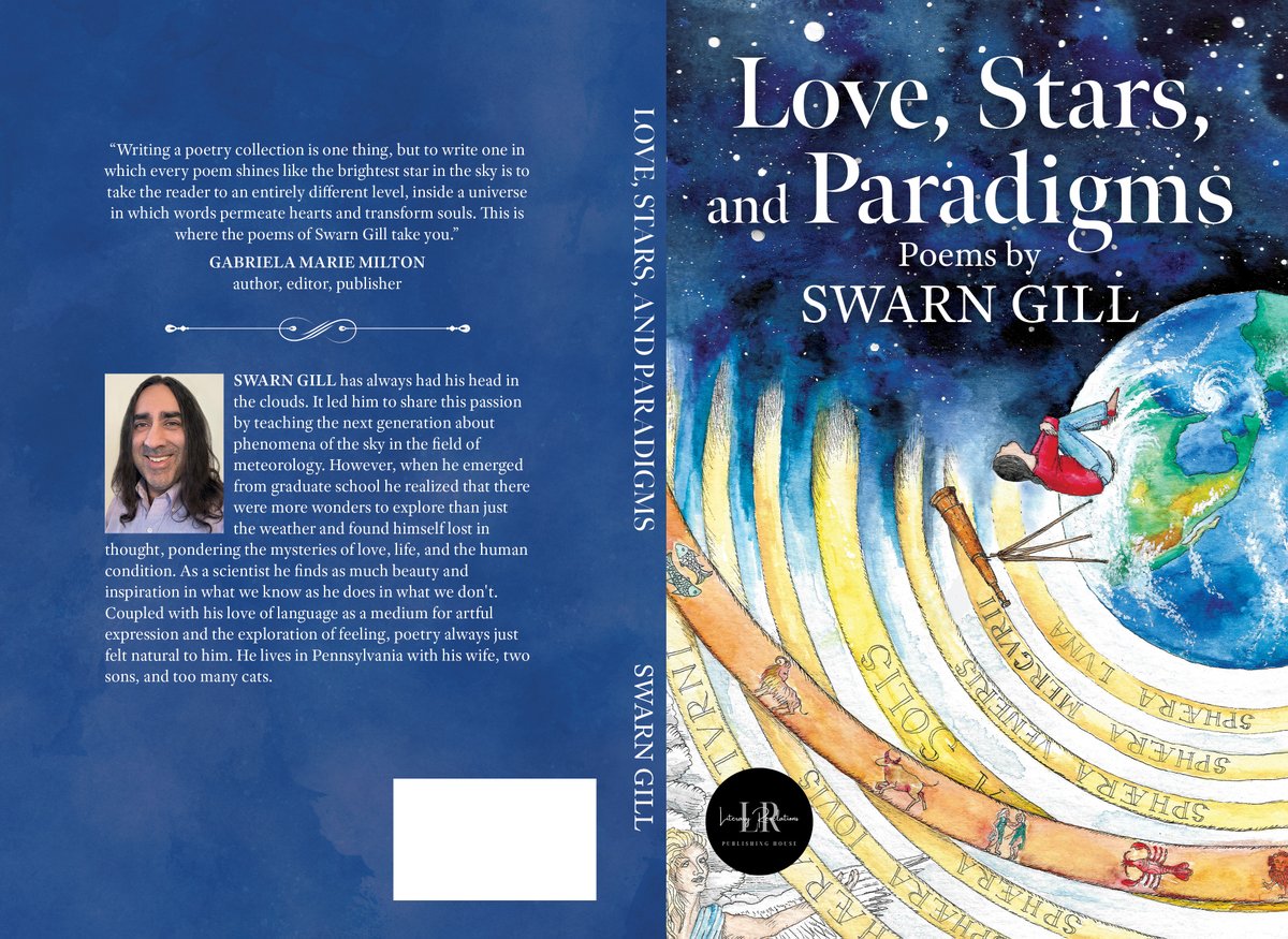 Thrilled to release the full cover of Love, Stars, and Paradigms by Swarn Gill  @theedemaruh. This stunning poetry collection will be published by Literary Revelations <a href="/LR_Publisher/">Literary Revelations Publishing House</a> in early April. Stay tuned for an update on the release date. 

#literaryrevelations
#poetrylovers