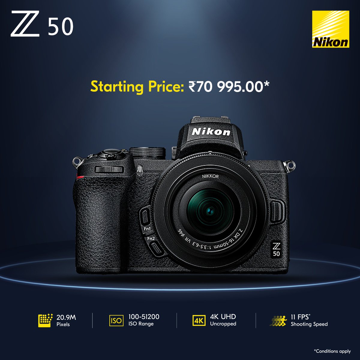 NikonIndia's tweet photo. With incredible video specs like uncropped 4K UHD, time-lapse, 1080p slow-motion, and so much more, the Nikon Z 50 is the perfect camera to capture your story, your way!

#Nikon #NikonIndia #NikonMirrorless #NIKKOR #MirrorlessRange #MirrorlessCamera #NikonPhotography https://t.co/2ir1dQOWOy