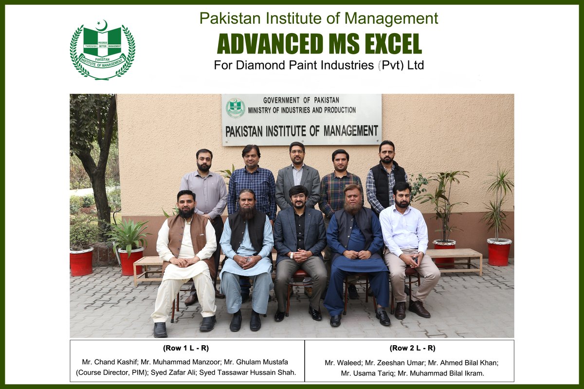 Datalytik's tweet photo. Here are a few snippets from Ghulam Mustafa's training on intermediate to advanced Microsoft Excel at the Pakistan Institute of Management for Diamond Paint Industries - pvt Ltd.

 #Microsoft #MicrosoftExcel #dataanalyst #programmer #languge #programming #datavisualization https://t.co/L0PEGNP13E