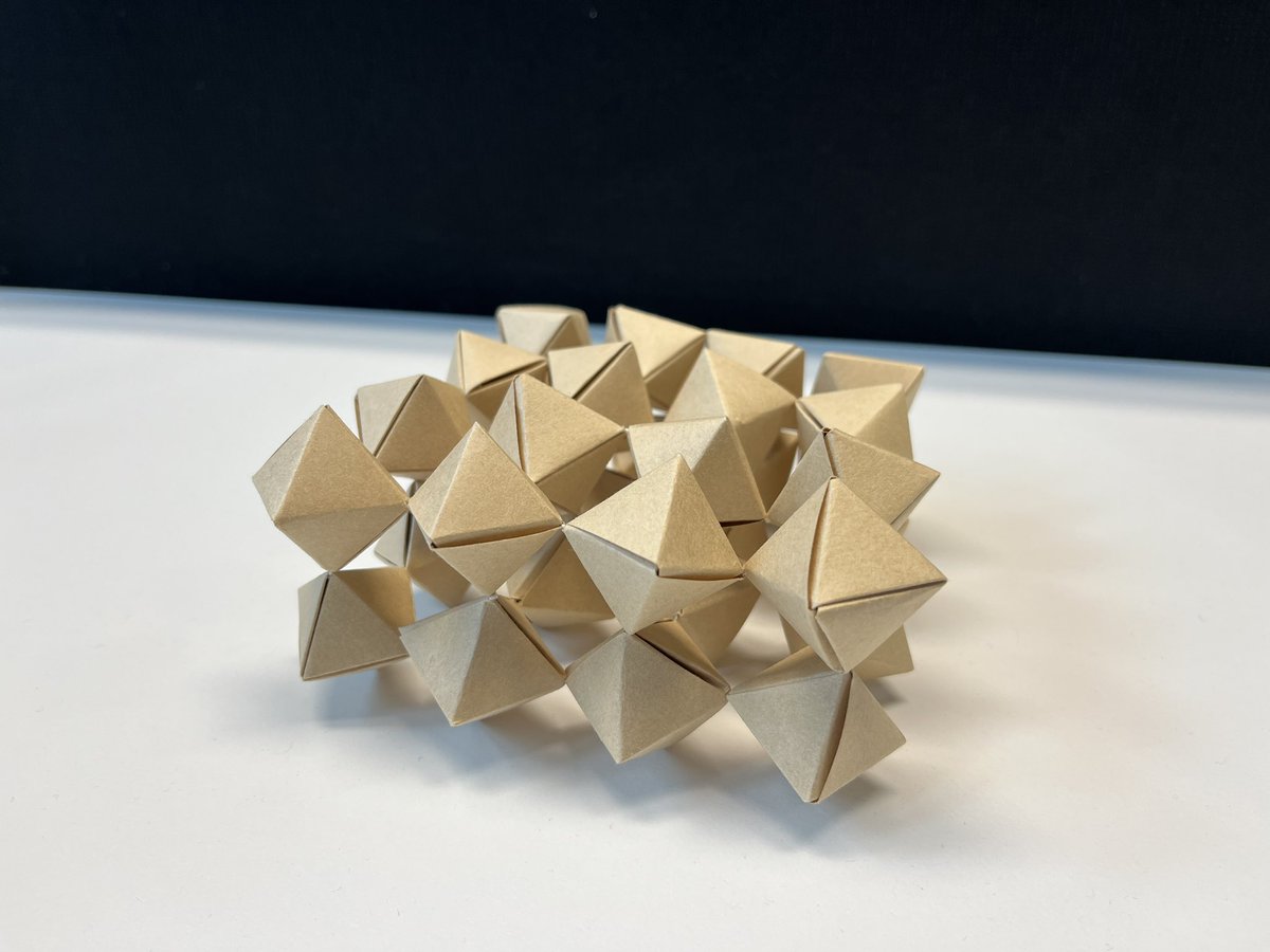 yongxinlyu's tweet image. Introducing my handmade #perovskites, crafted entirely from folded paper and strings!