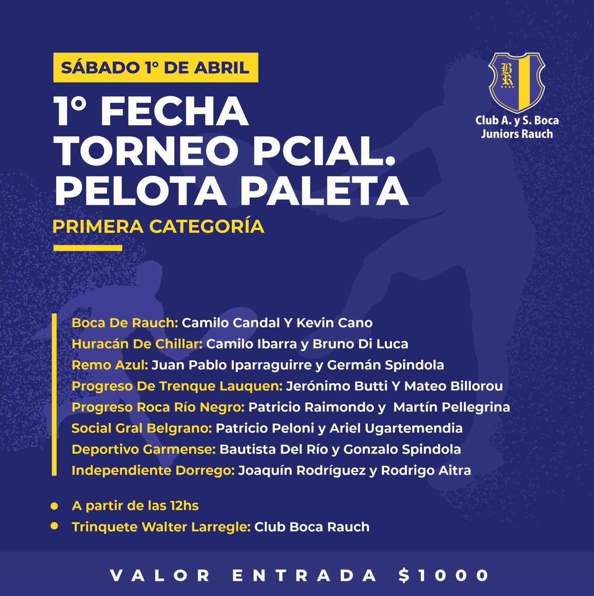 🗒️ Nota
Arranca el Provincial: primera categoría debuta en Boca de Rauch.
📌Más info en el siguiente enlace 🔗: cutt.ly/44JA1qP