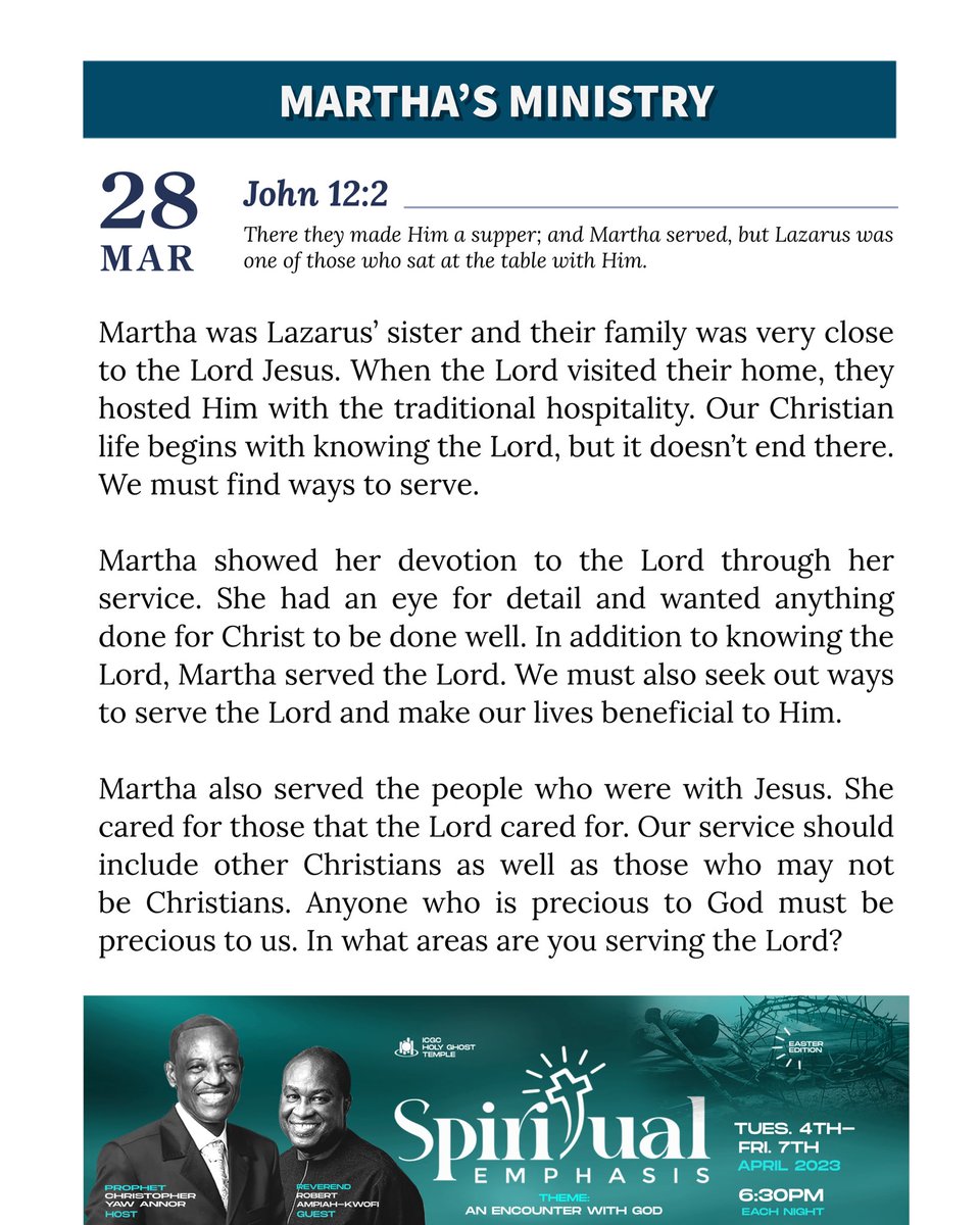 ICGCHolyGhost's tweet photo. There they made Him a supper; and Martha served, but Lazarus was one of those who sat at the table with Him.
John 12:2 https://t.co/4VFmYHgeT2