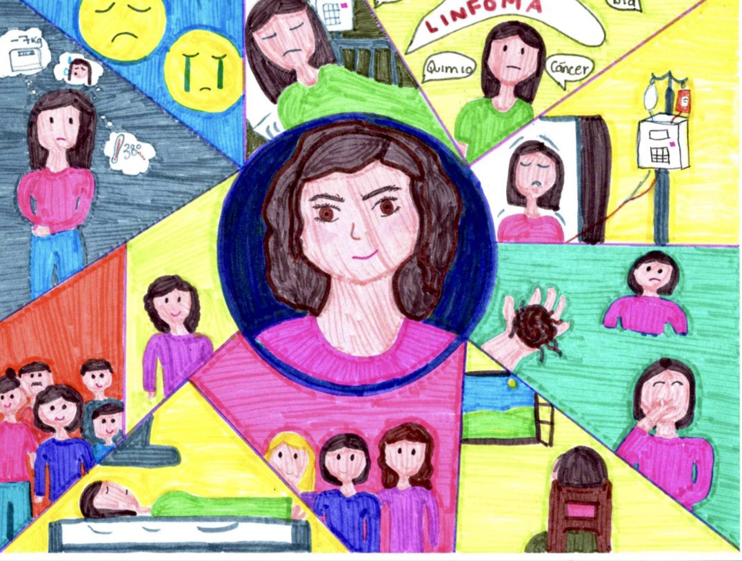 ImaginaIBP's tweet photo. “En mi dibujo plasmo todo el proceso que he llevado a lo largo de estos años, desde que inicié con los sintomas de la enfermedad hasta que me diagnosticaron y postenormente inicié con los tratamientos”  
Gracias a tu donativo los pacientes puedan expresar lo que viven derivado https://t.co/hqQu72YENB