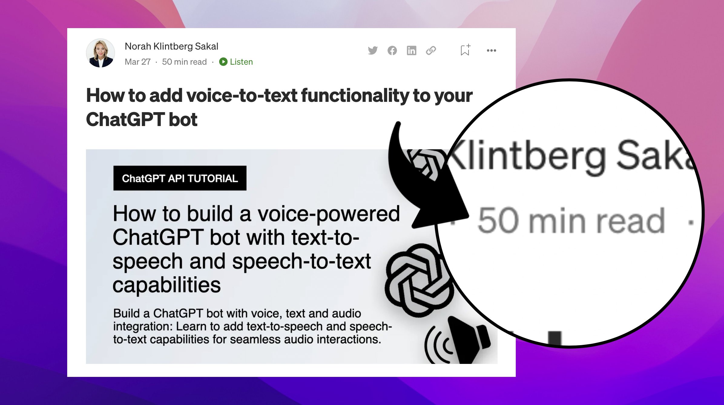 How to build a text and voice-powered ChatGPT bot with text-to-speech and  speech-to-text capabilities, Norah Sakal