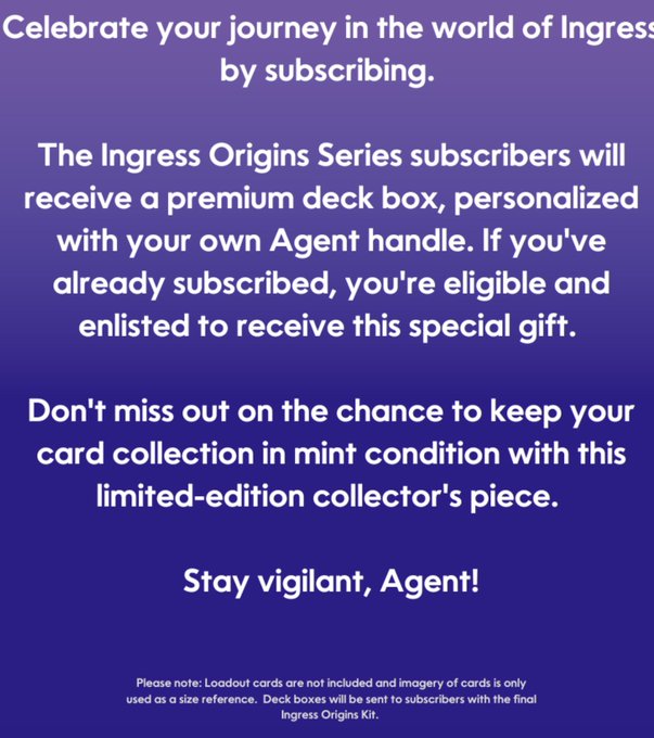 #Ingress Origins. "keep your card collection in mint conditi