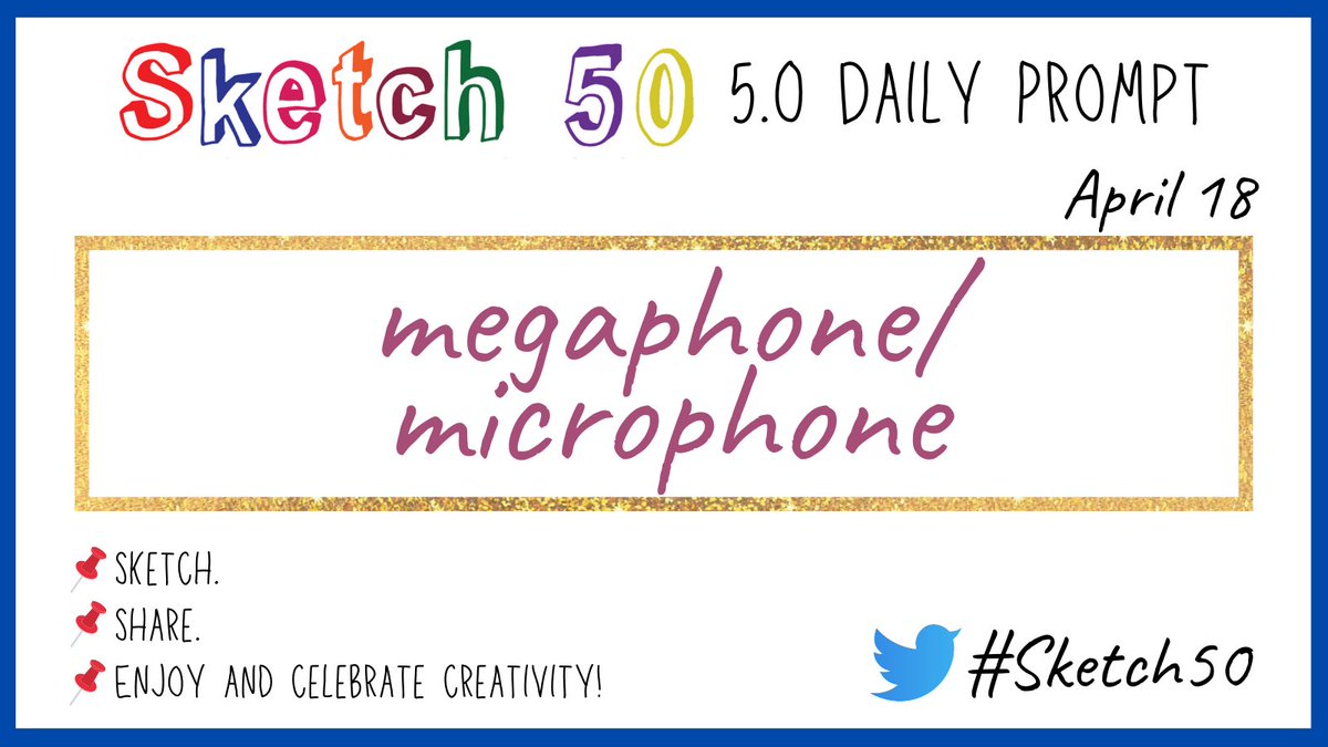 #Sketch50 Day 18 📌 megaphone/microphone Sketch Share Celebrate creativity #Sketchnotes #Doodles #visualnotes #visualthinking @CateTolnai @wterral @jmattmiller @carrie_baughcum @annkozma723 @mospillman @MistyKluesner @MrsCarterHLA @edcampOSjr @TeachingTechNix @manuelherrera33