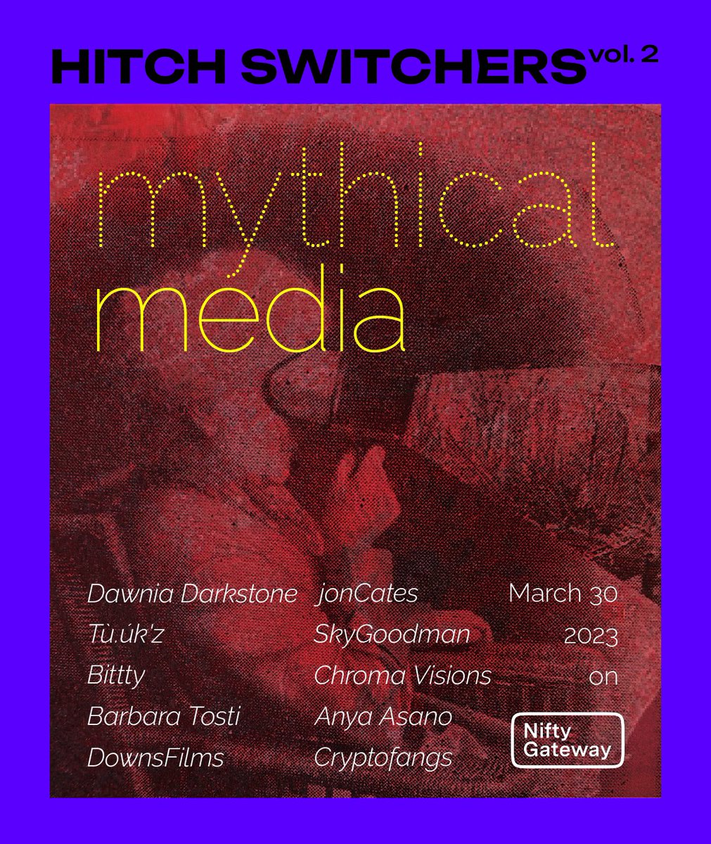 So excited about my second curation for <a href="/hitchswitchers/">HITCH SWITCHERS</a> volumes 🔮👀

Concept text here:

“The focus of curation is on inter-media artwork created using tools, technology, and practices that embody the potential of magic and unusual problem-solving methods.
…

🧵👇