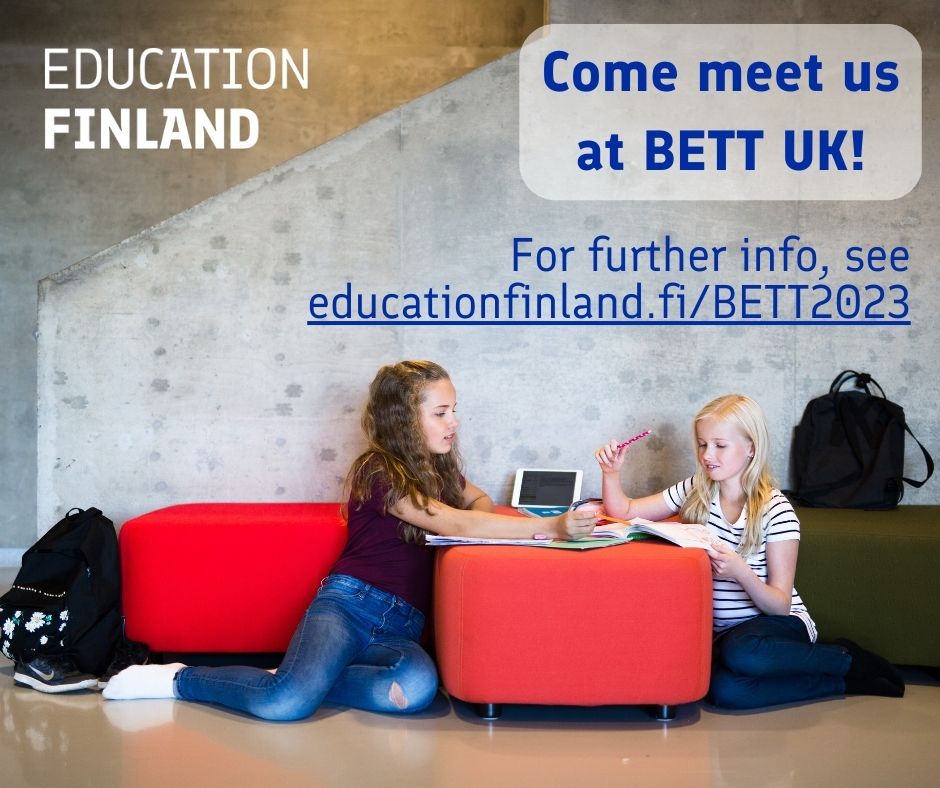 #BETT2023 show is starting tomorrow in London, and naturally we're there as well! Come meet us and our member companies to talk about cutting edge learning solutions from #Finland ! For details, see educationfinland.fi/BETT2023